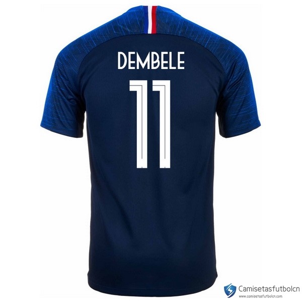 Camiseta Seleccion Francia Primera equipo Dembele 2018 Azul